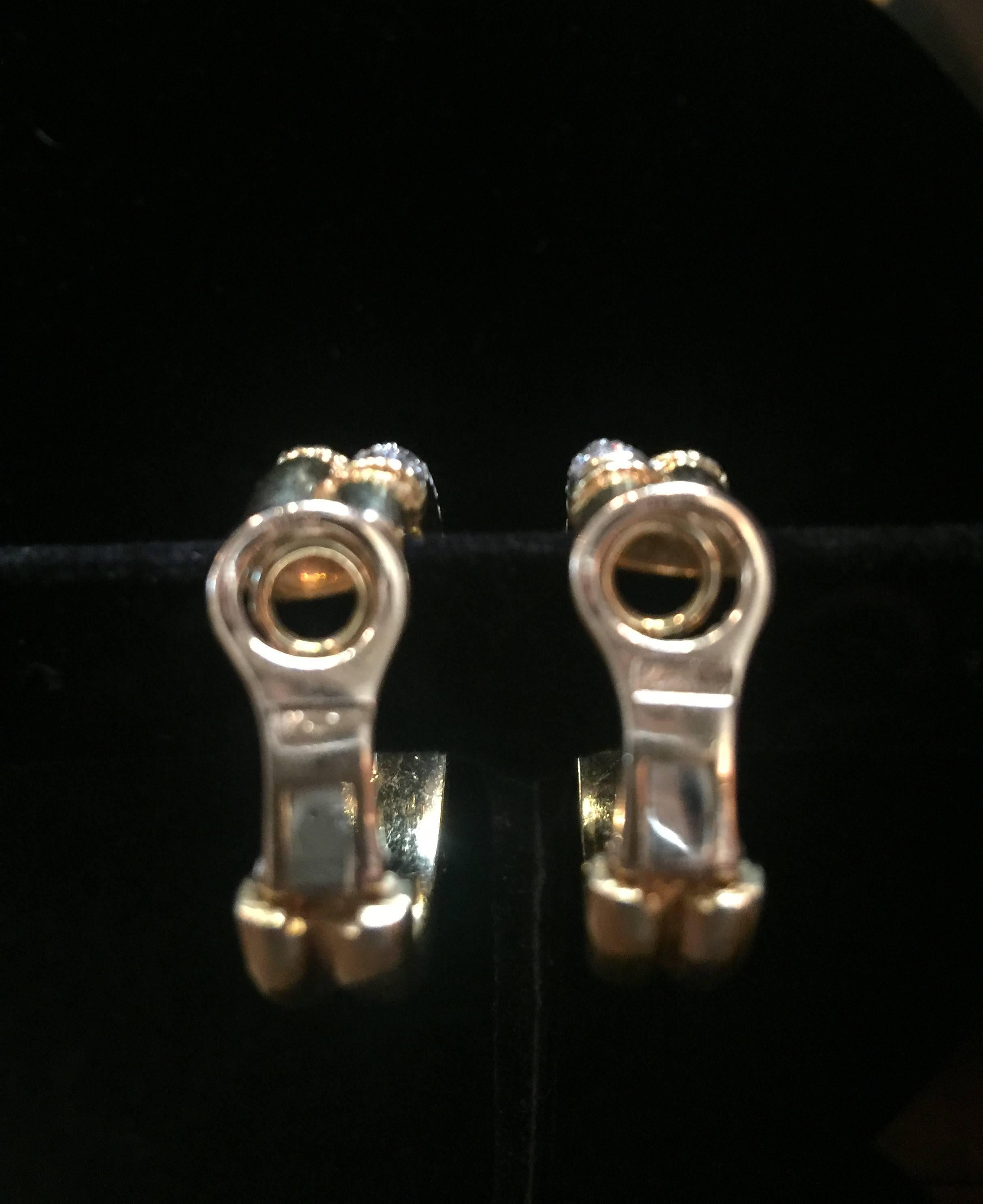 Pair of Gold and Diamond Hoop Earrings by Kutchinsky, 1970 1