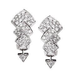Akillis Python Earrings 18 Karat White Gold White Diamonds