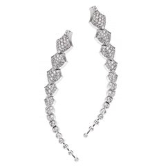 Akillis Python Pendant Earrings 18 Karat White Gold White Diamonds