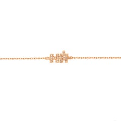Akillis Mini Puzzle Duo Bracelet 18 Karat Rose Gold Full Set White Diamonds