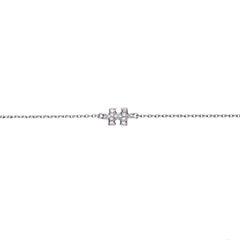 Akillis Mini Puzzle Solo Bracelet 18 Karat Gold White Diamonds on Gold Chain 6