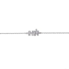 Akillis Mini Puzzle Duo Bracelet 18 Karat Gold Set White Diamonds on Gold Chain