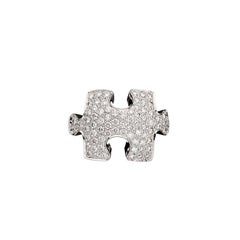 Akillis Puzzle Ring 18 Karat White Gold Set White Diamonds