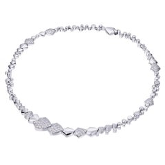 Akillis High Jewelry Python Necklace 18 Karat White Gold Half-Set White Diamonds