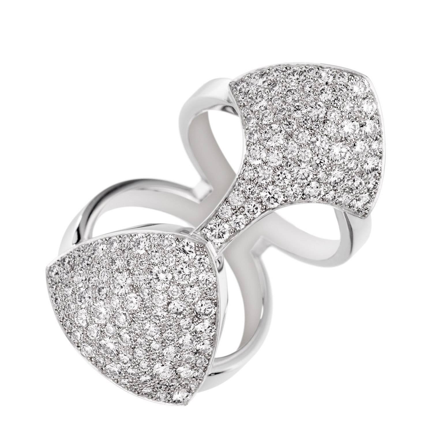 Akillis Python Armor White Gold White Diamond Ring  For Sale