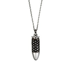 Akillis Bang Bang Pendant 18 Karat Gold Black Rhodium Plated Black Diamonds