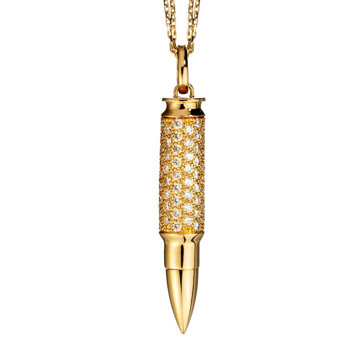 Akillis Fatal Attraction endant 18 Karat Yellow Gold White Diamonds For Sale