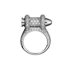 Akillis Bang Bang Bullet Ring 18 Karat White Gold White Diamonds