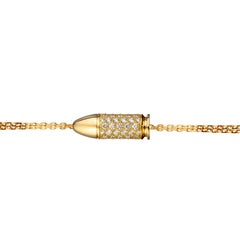 Akillis Bang Bang Charm Bracelet 18 Karat Gold White Diamonds on Gold Chain