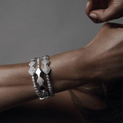 Akillis Python Bracelet 18 Karat White Gold White Diamonds