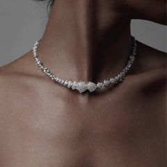 Akillis High Jewelry Python Necklace 18 Karat White Gold White Diamonds