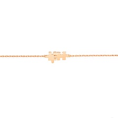 Akillis Mini Puzzle Duo Bracelet 18 Karat Rose Gold on Gold Chain