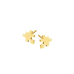 Akillis Mini Puzzle Studs Earrings 18 Karat Yellow Gold