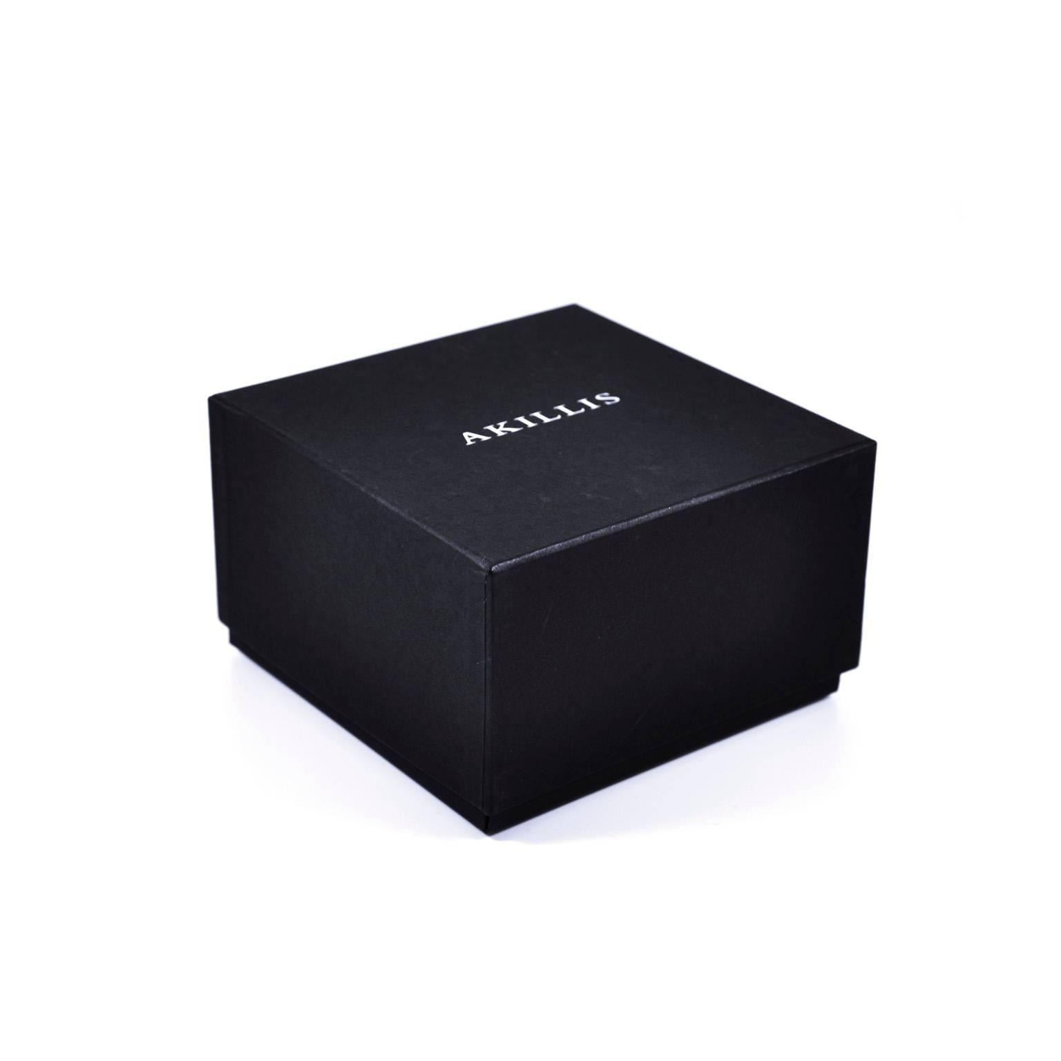 Contemporary Akillis Capture Me Band Ring 18 Karat White Gold Half-Set White Diamonds for Him For Sale