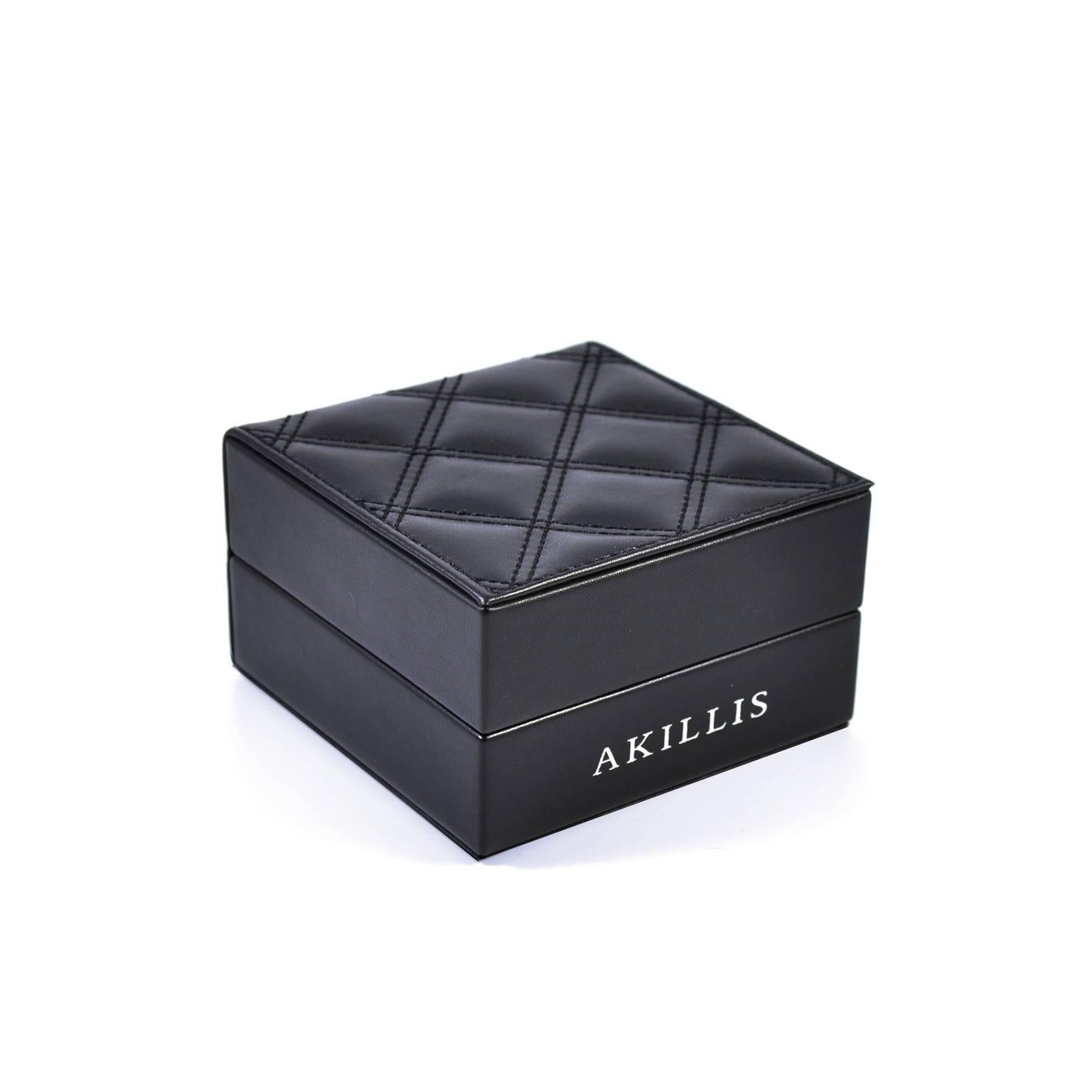Brilliant Cut Akillis Capture Me Band Ring 18 Karat White Gold Half-Set White Diamonds for Him For Sale