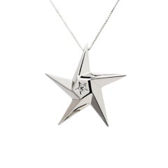 Daou Diamond and White Gold Supernova Star Pendant Necklace