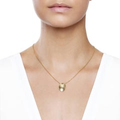Daou Gold Sculptural Pure Ellipse Oval Pendant Necklace