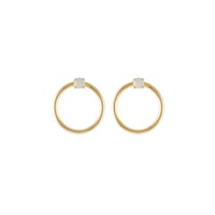Daou Orbit Opal and Gold Convertible Double Hoop Earrings