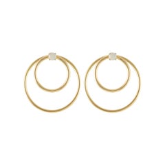 Daou Orbit Opal and Gold Convertible Double Hoop Earrings