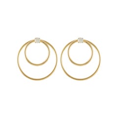 Daou Orbit Opal and Gold Convertible Double Hoop Earrings