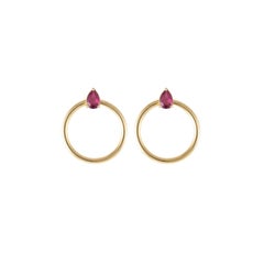 Daou Ruby Pear and Gold Hoop Earrings from the Orbit Collection