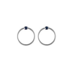 Daou 18K Sapphire and White Gold Hoop Earrings from the Orbit Collection