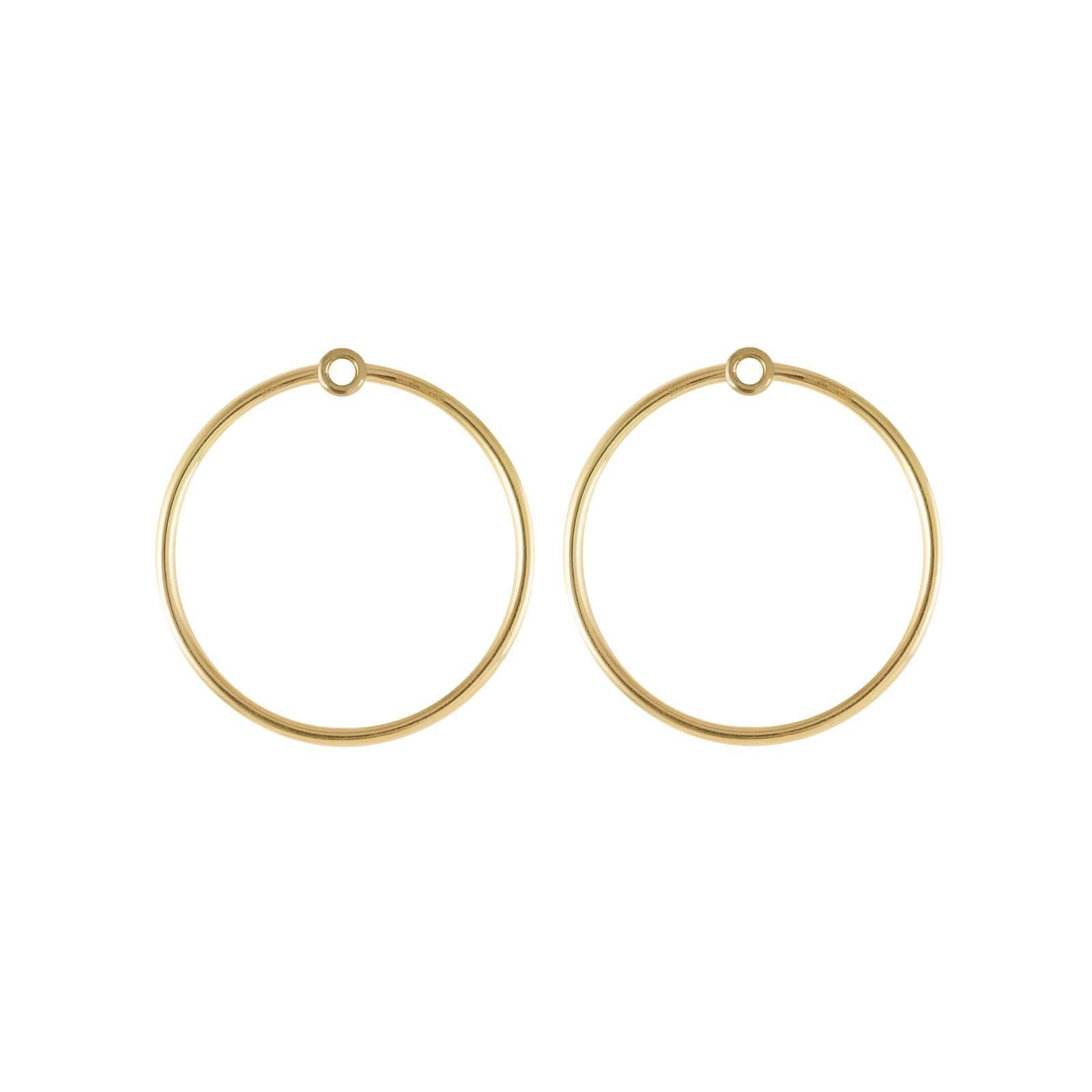 Pear Cut Daou Ruby Pear 18K Gold Convertible Double Orbit Hoops Earrings For Sale