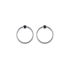 Daou Sapphire 18K White Gold Orbit Convertible Double Hoop Earrings