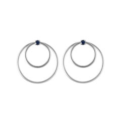 Daou Sapphire 18K White Gold Orbit Convertible Double Hoop Earrings