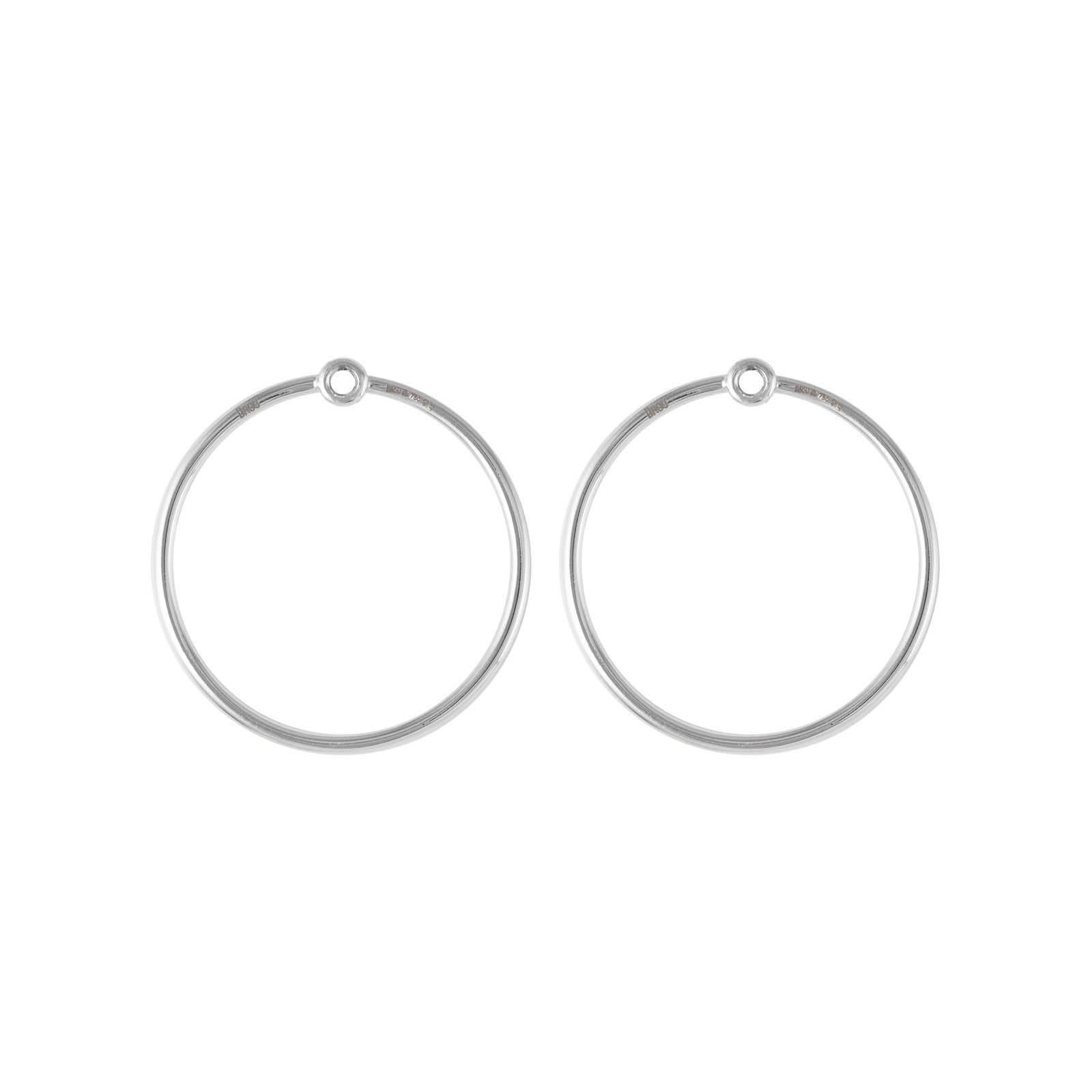 Contemporary Daou Sapphire 18K White Gold Orbit Convertible Double Hoop Earrings For Sale