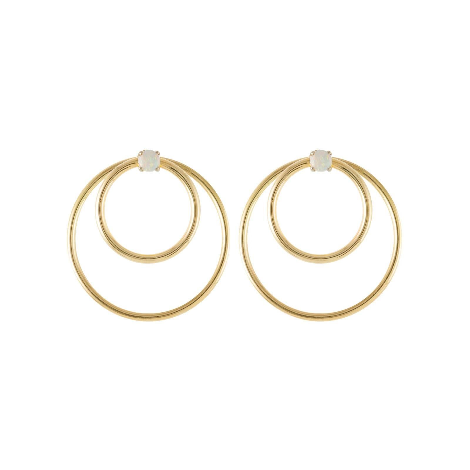 Daou Yellow Gold Orbit Convertible Large Hoop Multiplier Earrings In New Condition For Sale In London, EMEA - British Isles