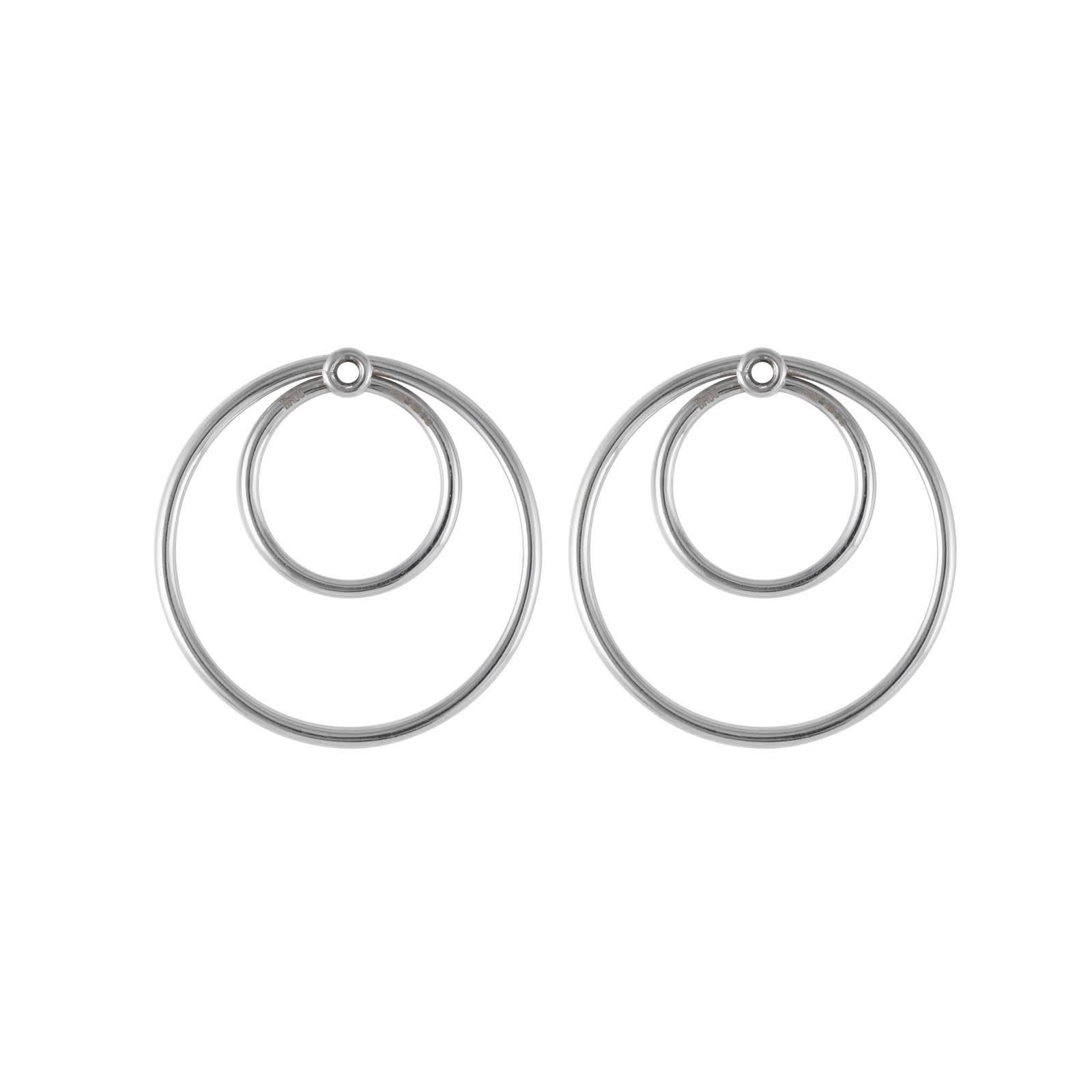 Daou 18K White Gold Orbit Convertible Double Hoop Multiplier Earrings For Sale