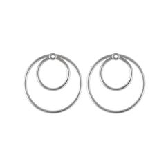 Daou 18K White Gold Orbit Convertible Double Hoop Multiplier Earrings