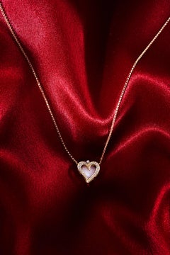 Daou Diamond Opal and 18K Yellow Gold Happy Little Heart Pendant Necklace