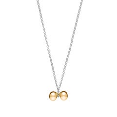 Golden Ballz Vermeil Silver Pendant on Fine Chain with Magnetic Clasp