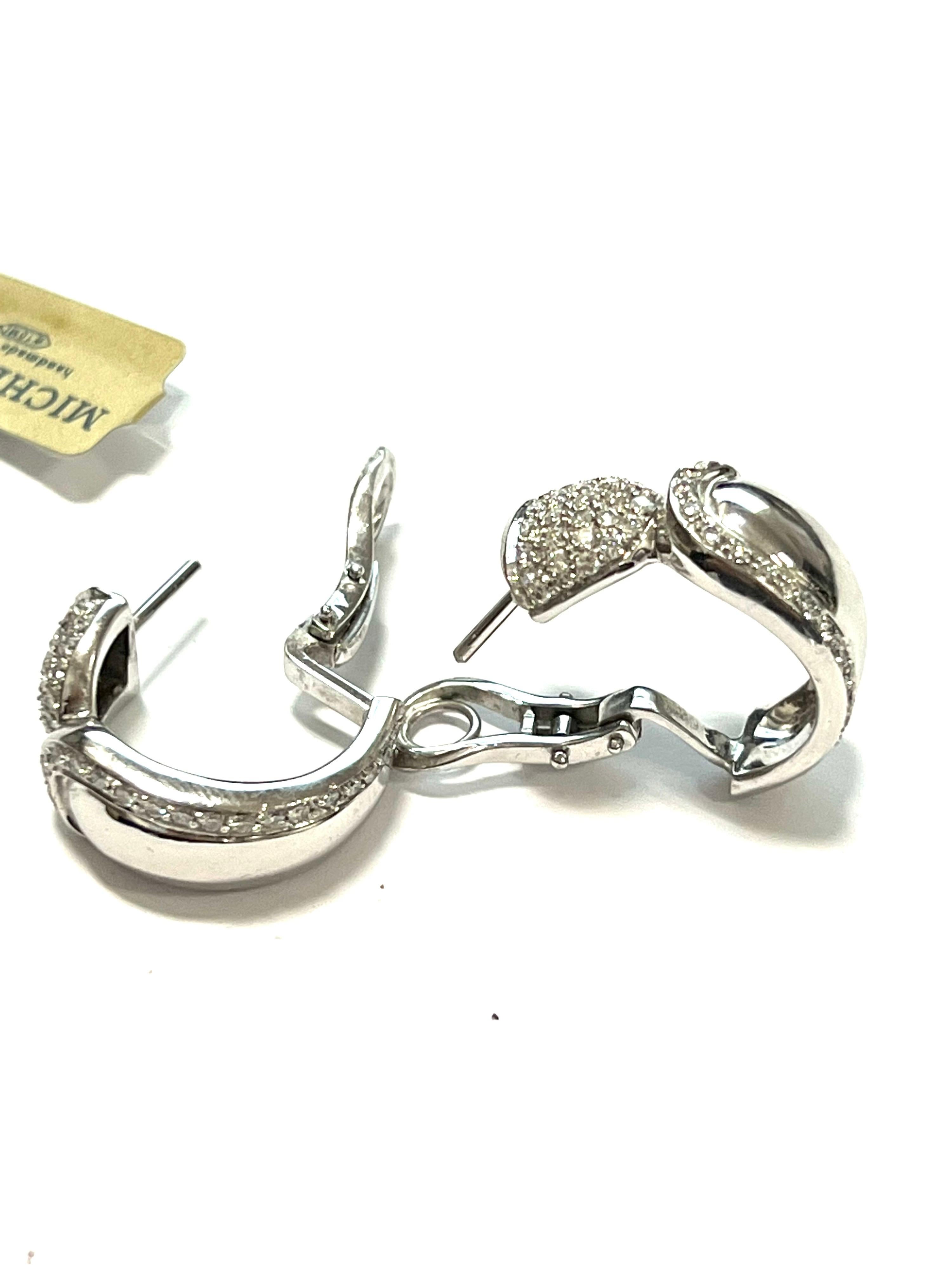 Weißgold-Ohrringe aus 18 Karat Diamanten im Zustand „Neu“ im Angebot in Milano, Lombardia