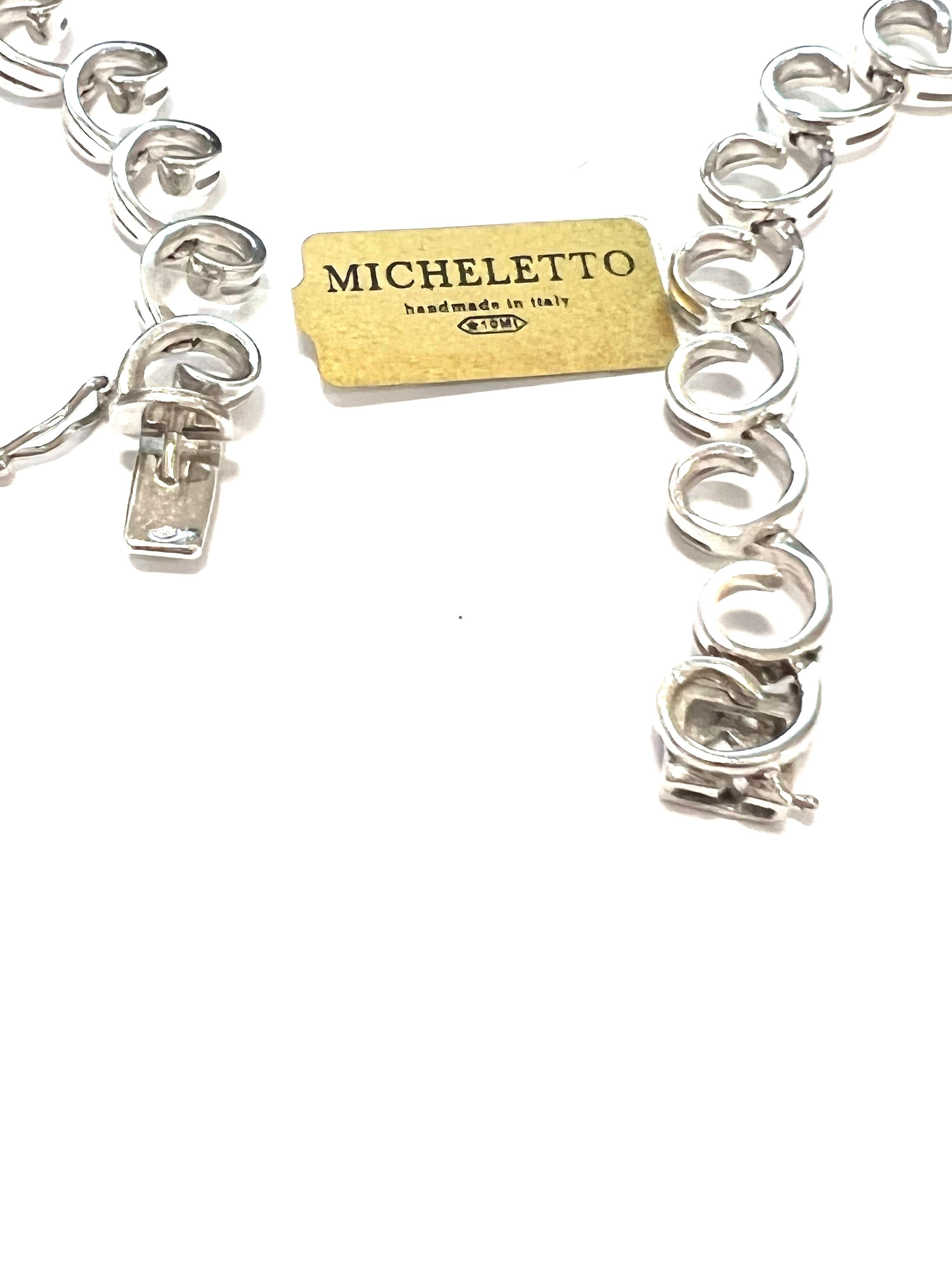 18 Karat White Gold and White Diamond Necklace In New Condition For Sale In Milano, Lombardia