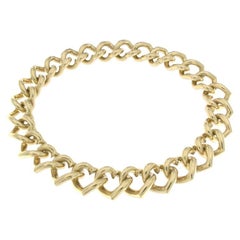 18 Karat Gelbgold Herz Gourmette Halskette