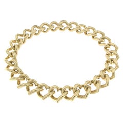 18k Yellow Gold Heart Groumette Necklace