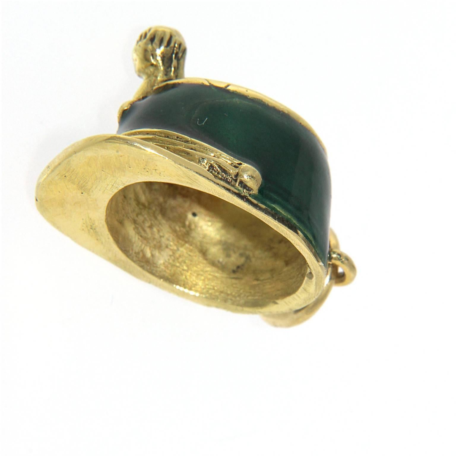 Enameled Pendant Cap from Bargais in 18 Karat Gold 1