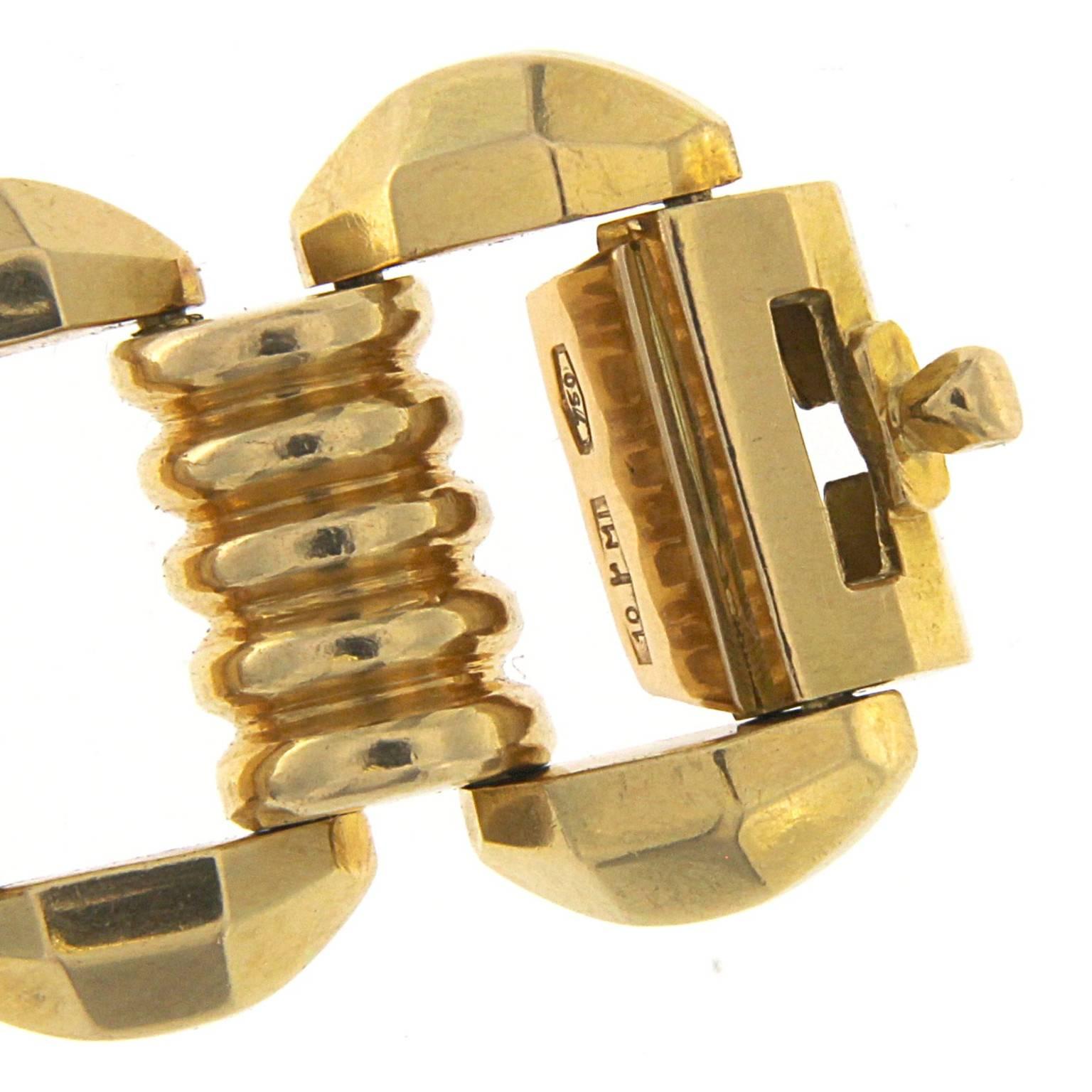18 Karat Gold Vintage gold bracelet In New Condition For Sale In Milano, Lombardia