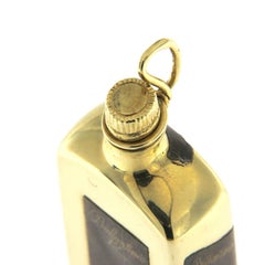 Solid Gold Pendant Depicting a Classic Bottle of Whiskey