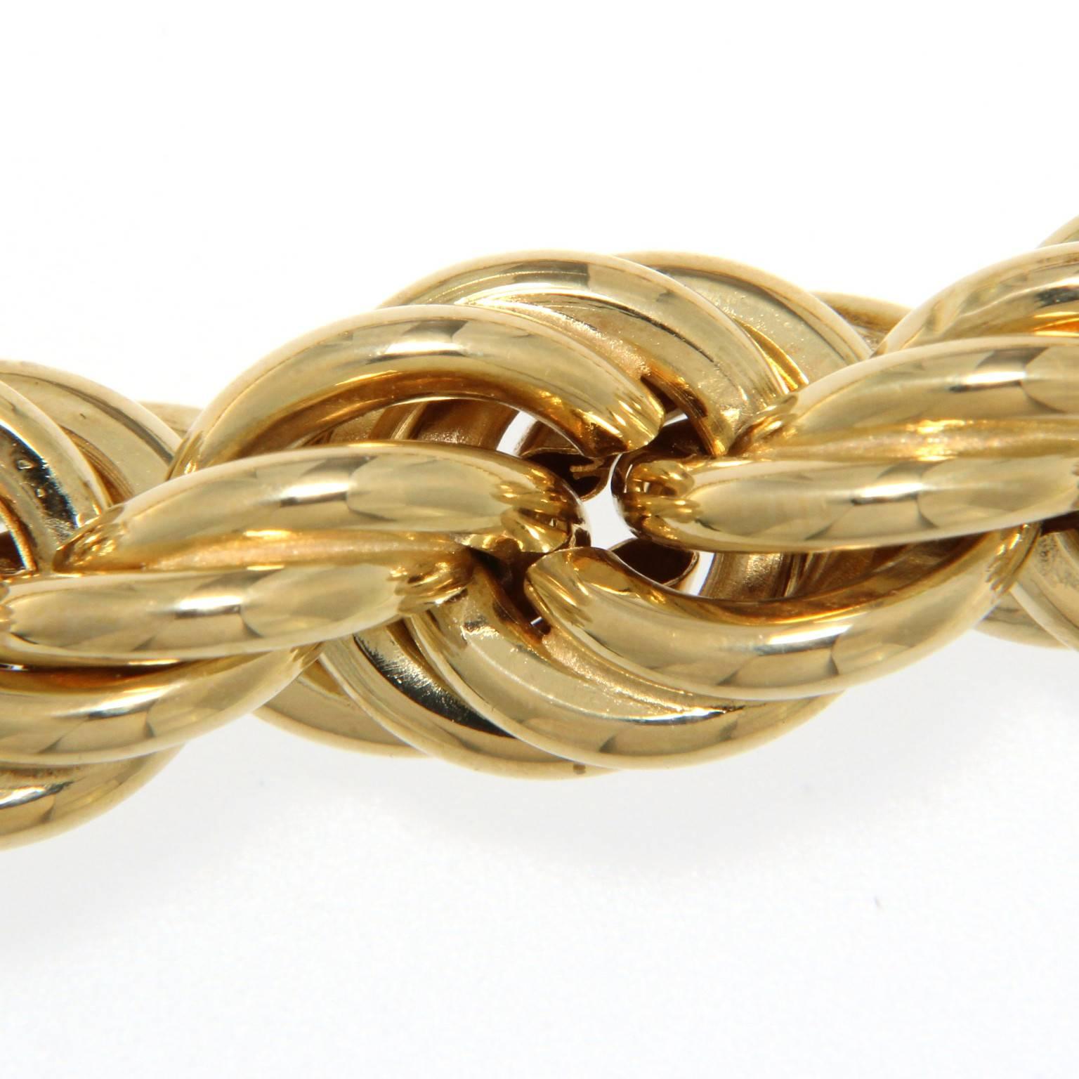 Simil Twisted rope degrade chain in 18 kt yellow gold 
Total lenght: 45 cm 
Total weight of 18 kt gold: gr 41.50
Stamp: 750