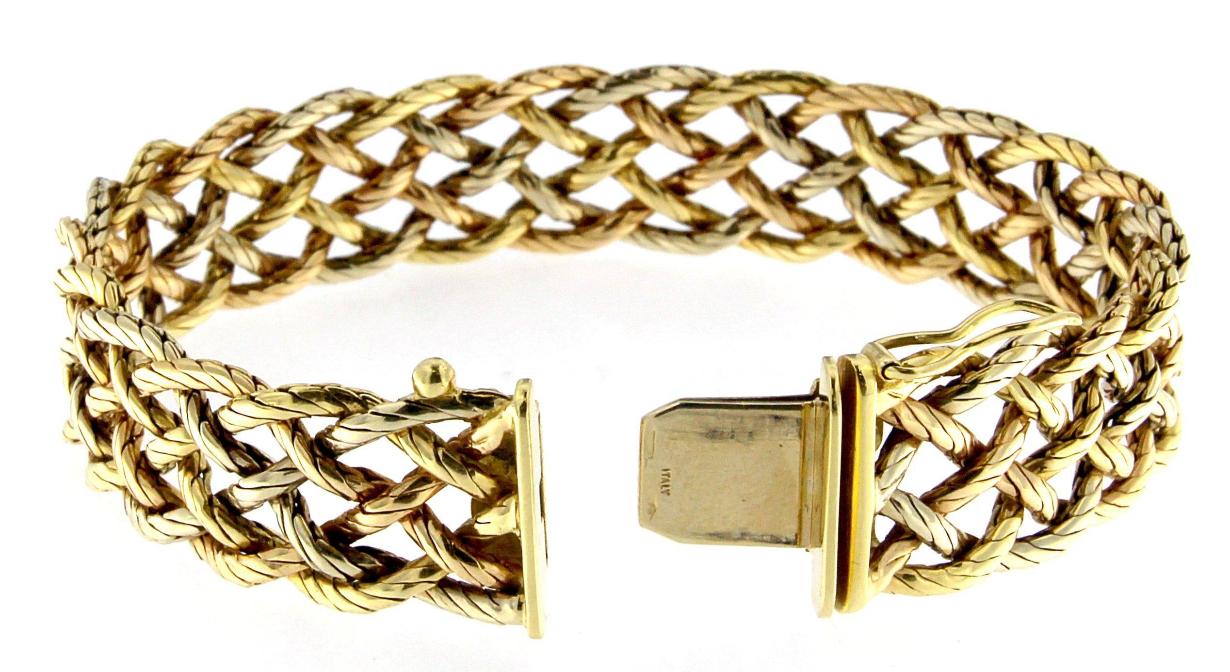 three color gold chain