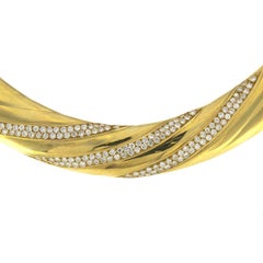 Collier aus 18 Karat Gelbgold und weißen Diamanten - Micheletto