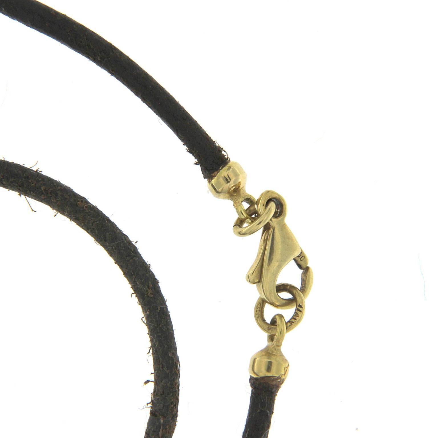 leather necklace with gold clasp