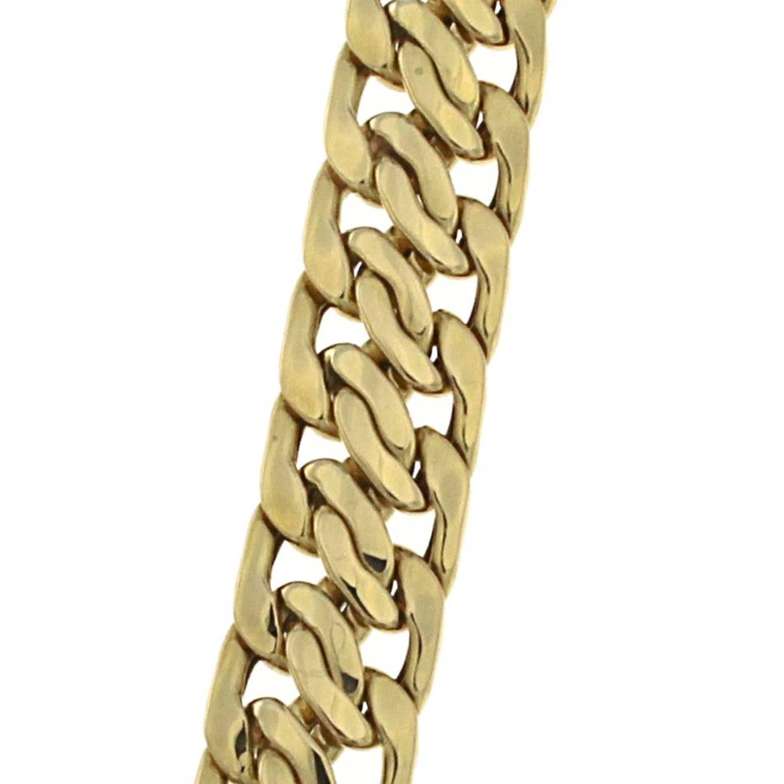 Groumette style coupled chain bracelet with great visual effect
Total weight of yellow gold 18 kt gr 22.85
Stamp 750

