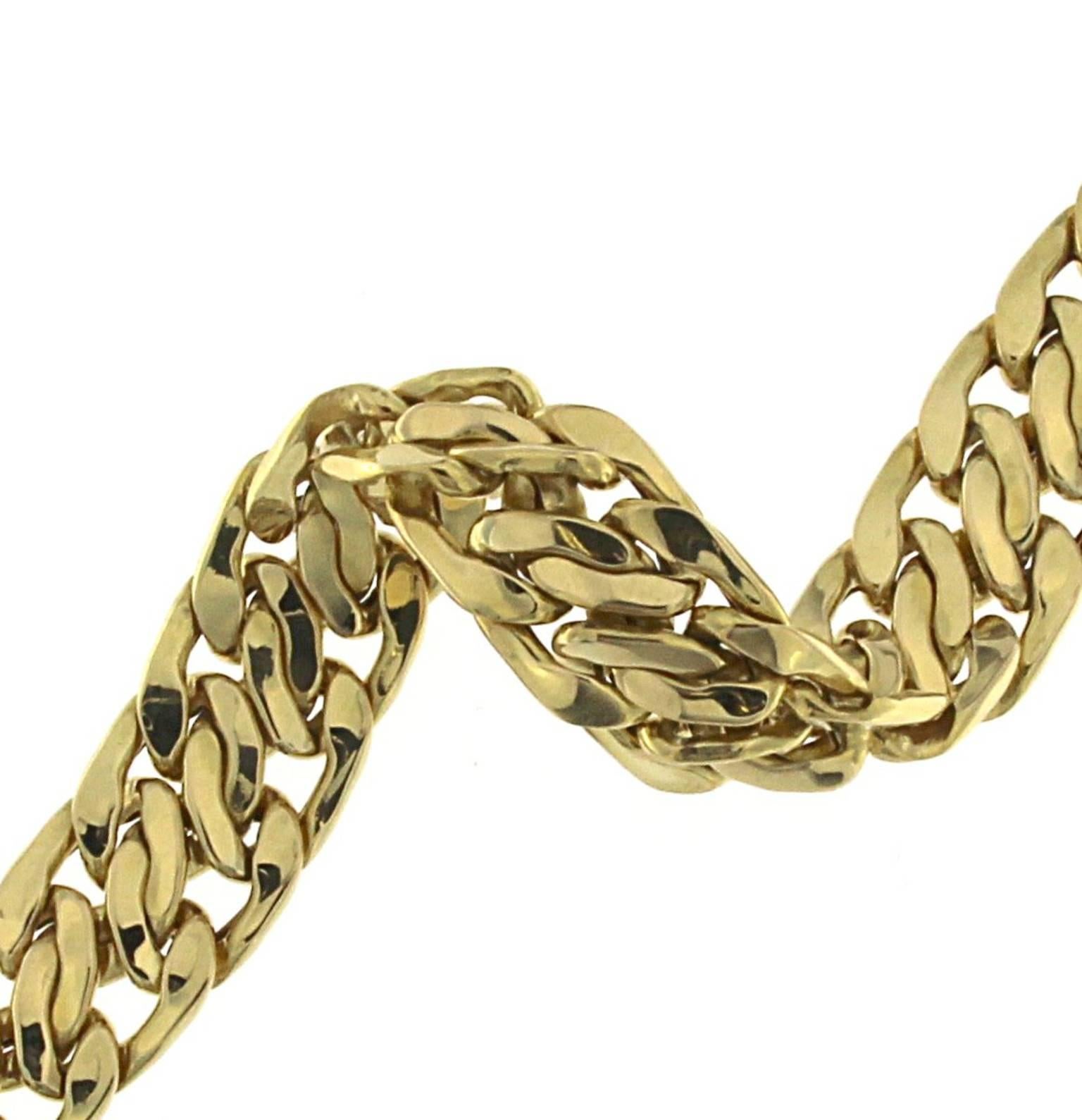 Women's or Men's 18 Karat Yellow Gold Chain Bracelet
