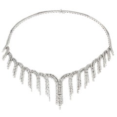 Vintage 18 Karat White Gold and White Diamond Necklace from the Collection Peacock