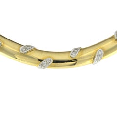 Rigid Collier in Yellow Gold, Blazed by White Parts and Diamonds - Micheletto